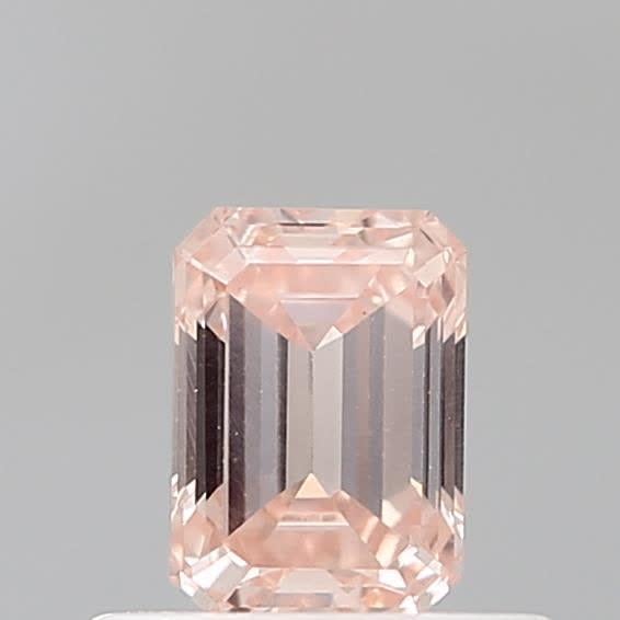 0.56 Ct. Fancy Intense Orangy Pink Emerald Lab Grown Diamond