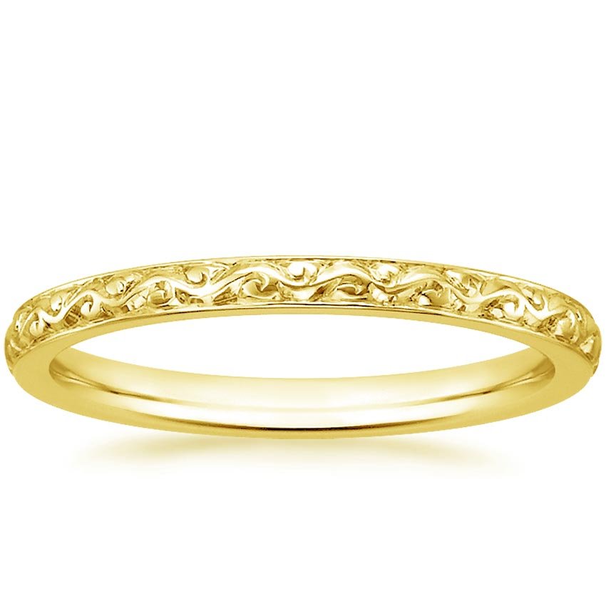 Yellow Gold Hand-Engraved Ring 