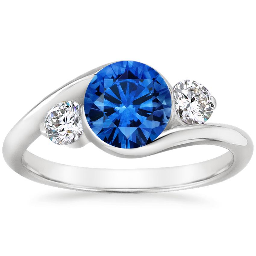 Sapphire Cascade Three Stone Ring (1/3 ct. tw.) in 18K White Gold