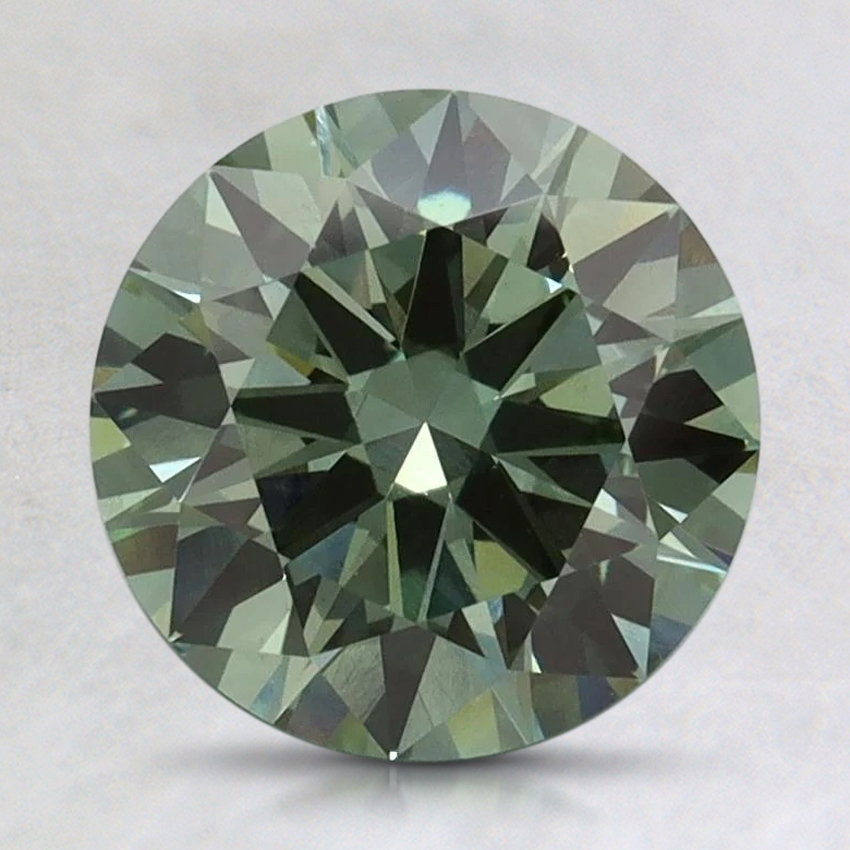 2.02 Ct. Fancy Vivid Pacific Green Round Lab Grown Diamond, top view