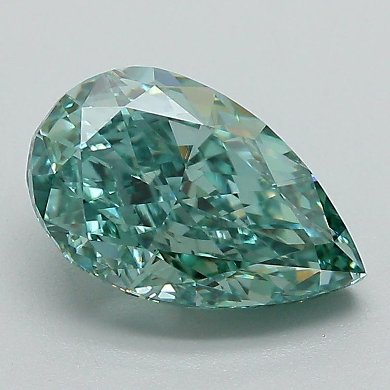 2.12 Ct. Fancy Vivid Green Pear Lab Grown Diamond