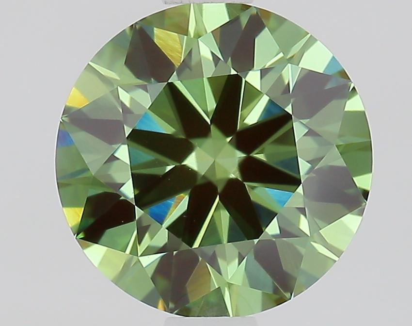 1.26 Ct. Fancy Vivid Green Round Lab Grown Diamond