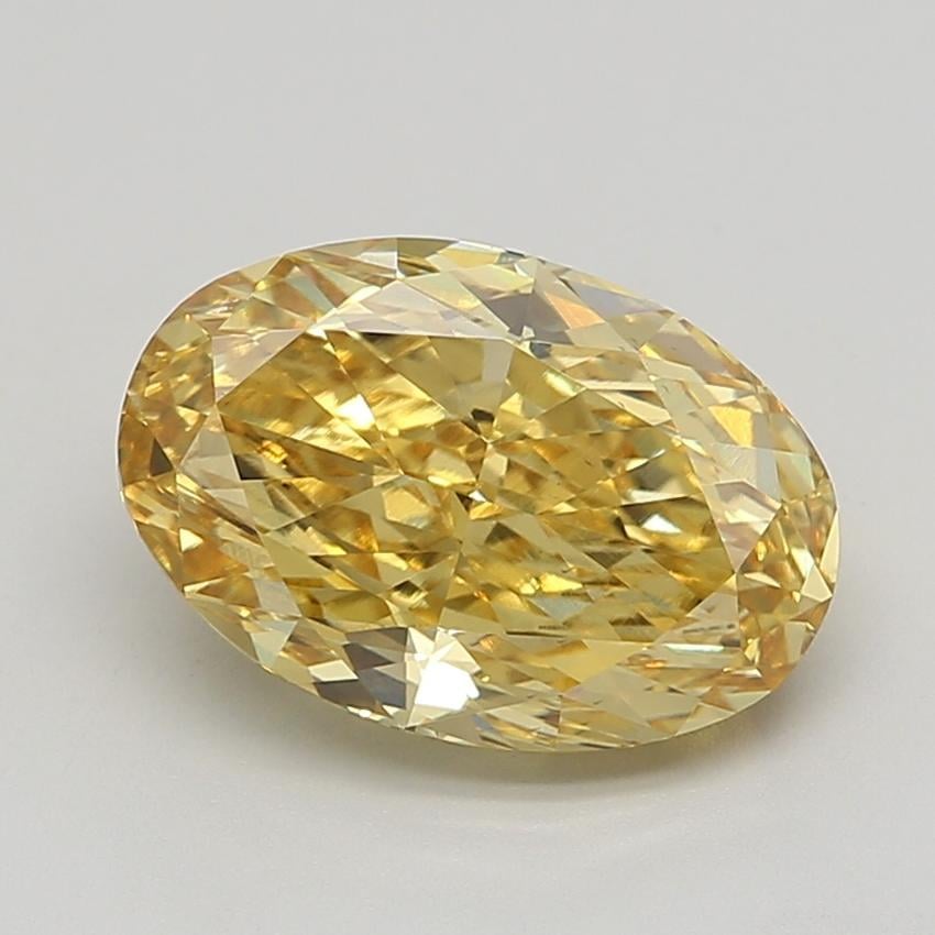5.03 Ct. Fancy Vivid  Yellow Oval Lab Grown Diamond