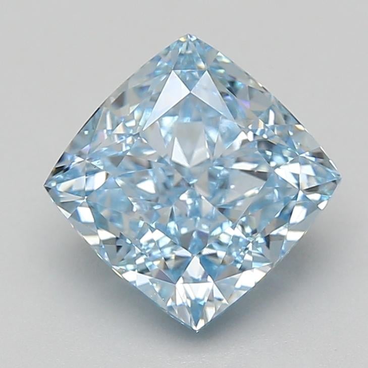 3.27 Ct. Fancy Vivid Blue Cushion Lab Grown Diamond