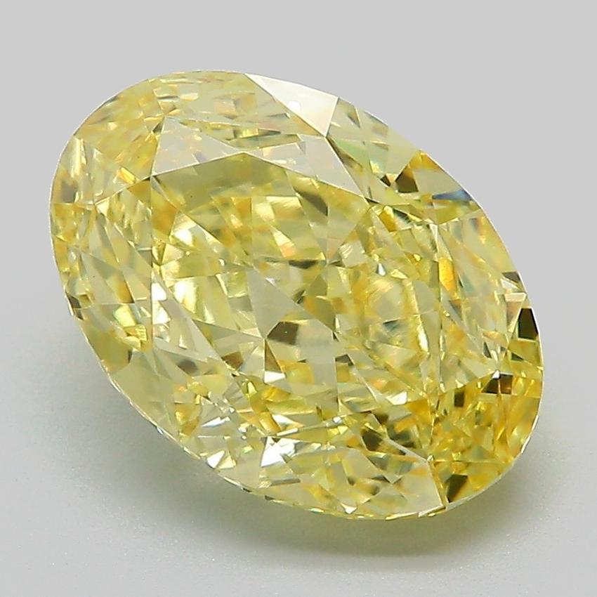 4.16 Ct. Fancy Intense Yellow Oval Lab Grown Diamond