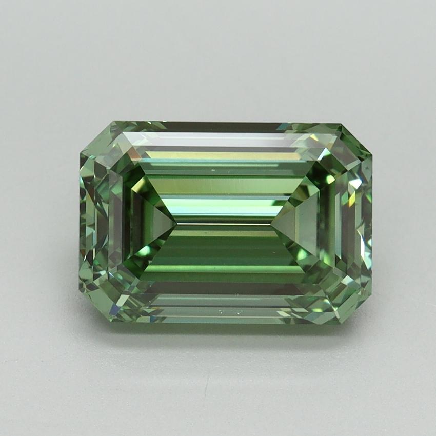 3.10 Ct. Fancy Vivid Green Emerald Lab Grown Diamond