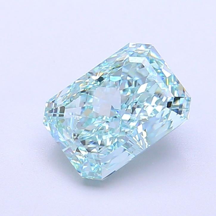 1.72 Ct. Fancy Vivid Bluish Green Radiant Lab Grown Diamond