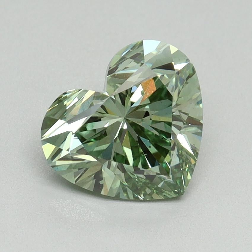1.50 Ct. Fancy Vivid Pacific Green Heart Lab Grown Diamond
