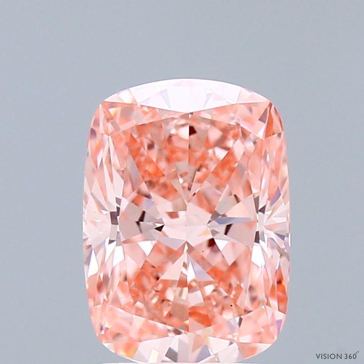 2.06 Ct. Fancy Vivid  Pink Cushion Lab Grown Diamond