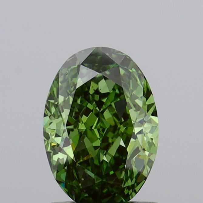 1.09 Ct. Fancy Vivid  Green Oval Lab Grown Diamond