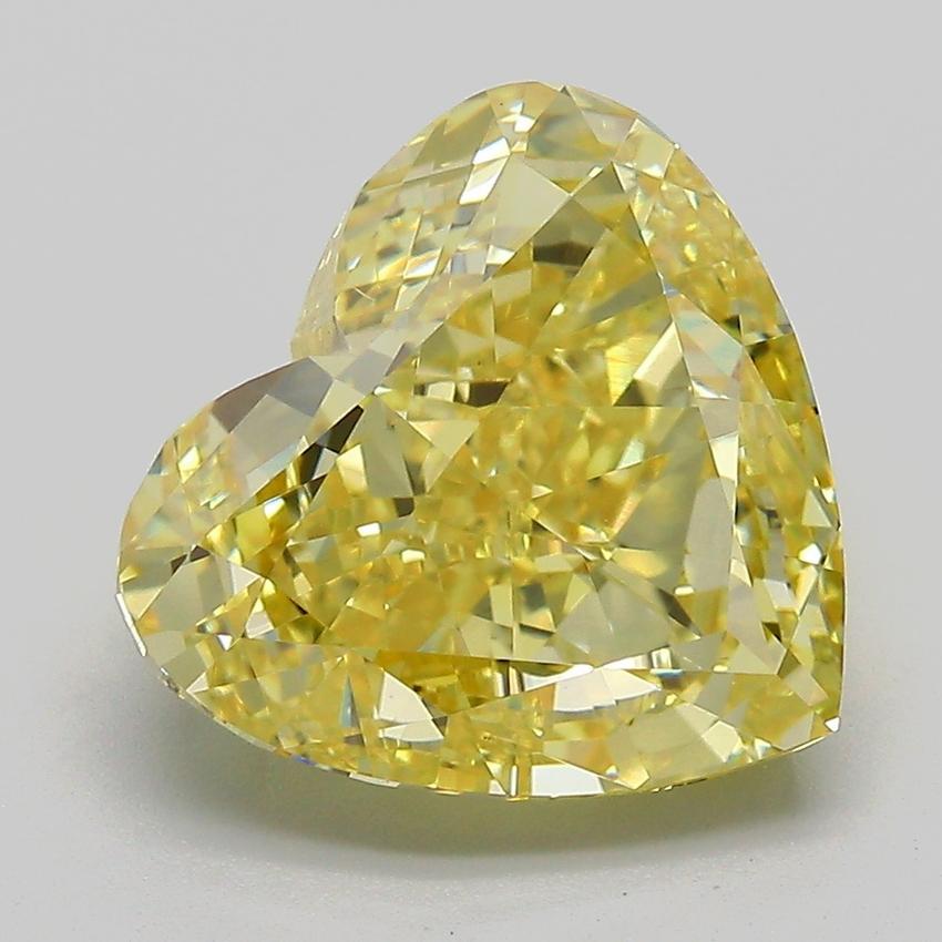 5.21 Ct. Fancy Intense  Yellow Heart Lab Grown Diamond