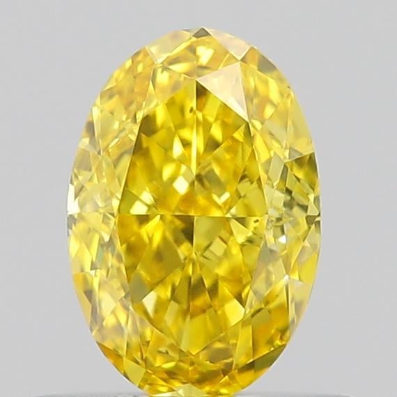 0.55 Ct. Fancy Vivid Yellow Oval Lab Grown Diamond