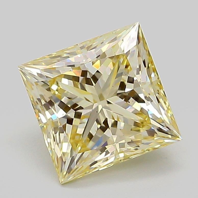 2.10 Ct. Light Yellow Princess Lab Grown Diamond