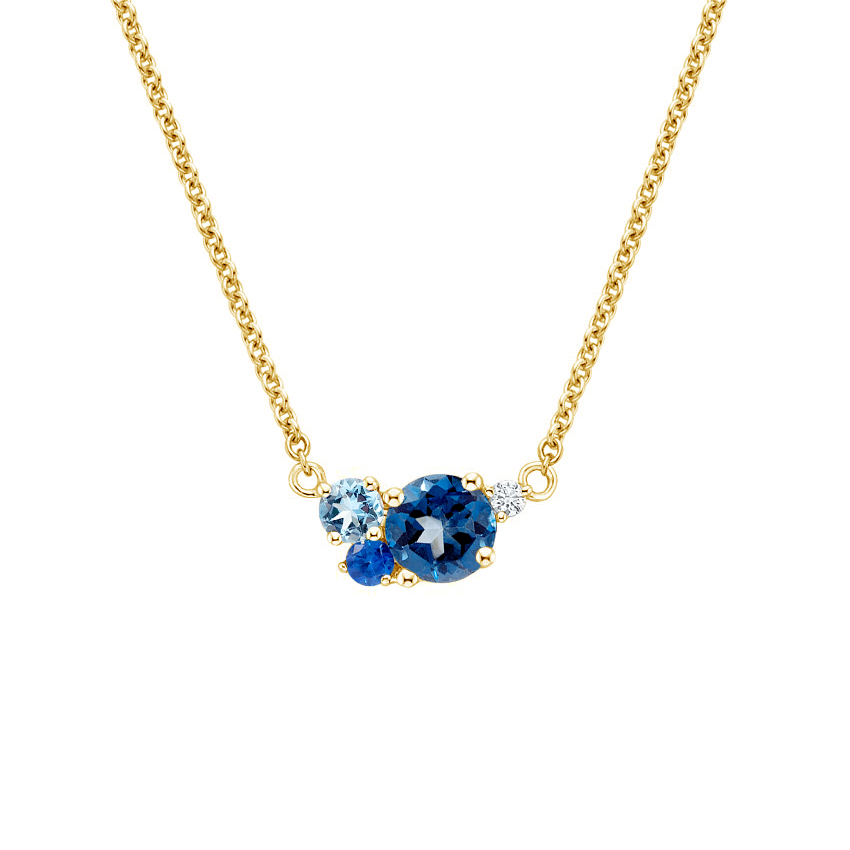 Blue Gemstone and Diamond Pendant 