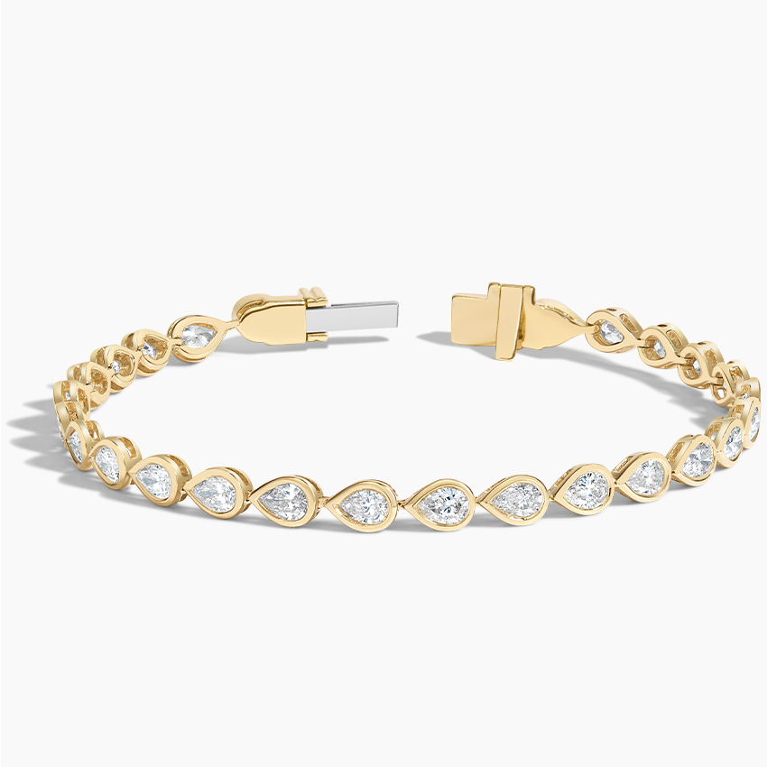 14K Yellow Gold Pear Lab Diamond Bezel Tennis Bracelet (2 3/4 ct. tw.)