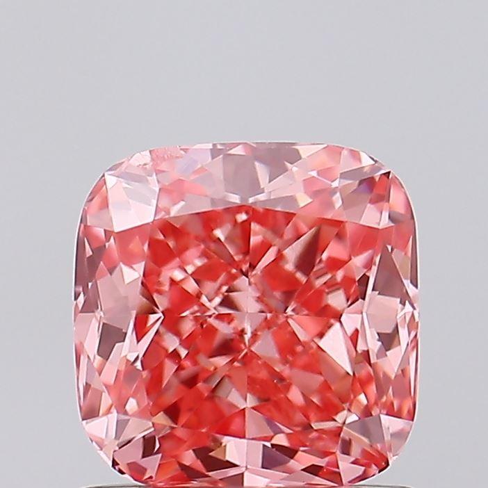0.89 Ct. Fancy Vivid Pink Cushion Lab Grown Diamond