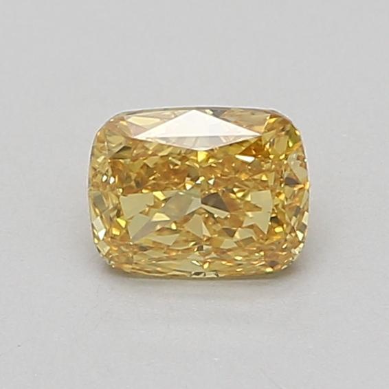 0.78 Ct. Fancy Vivid Yellow Cushion Lab Grown Diamond