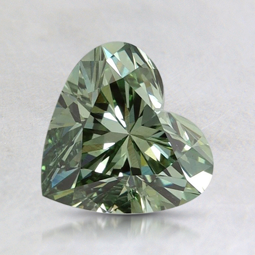 1.16 Ct. Fancy Vivid Pacific Green Heart Lab Grown Diamond