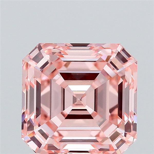 1.92 Ct. Fancy Vivid Pink Asscher Lab Grown Diamond