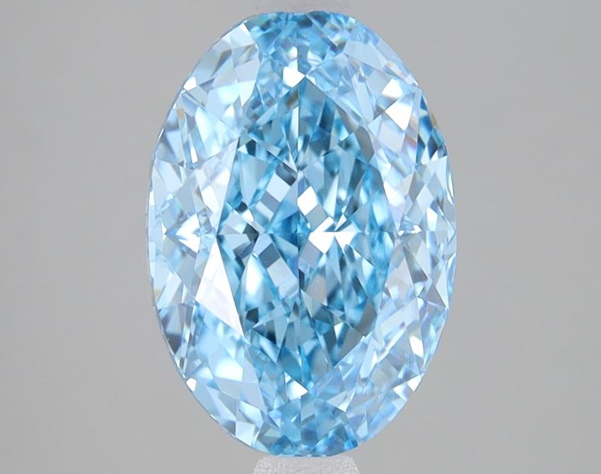 3.08 Ct. Fancy Vivid Blue Oval Lab Grown Diamond