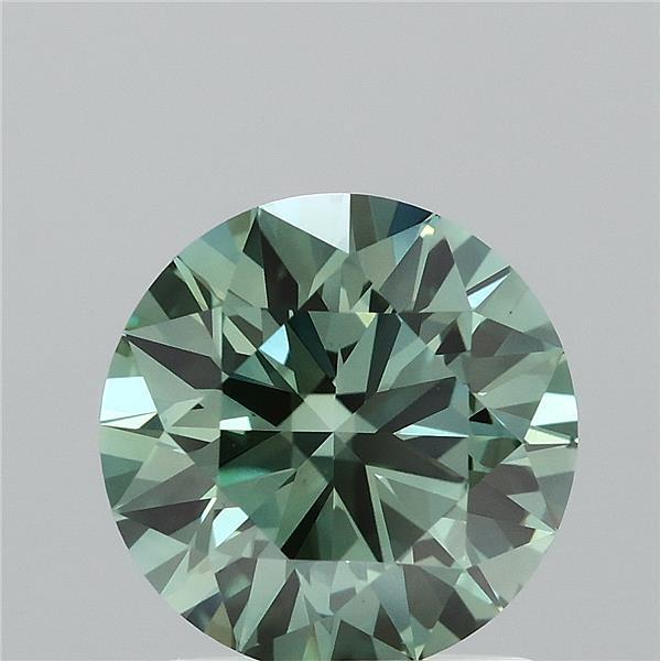 1.51 Ct. Fancy Vivid Green Round Lab Grown Diamond