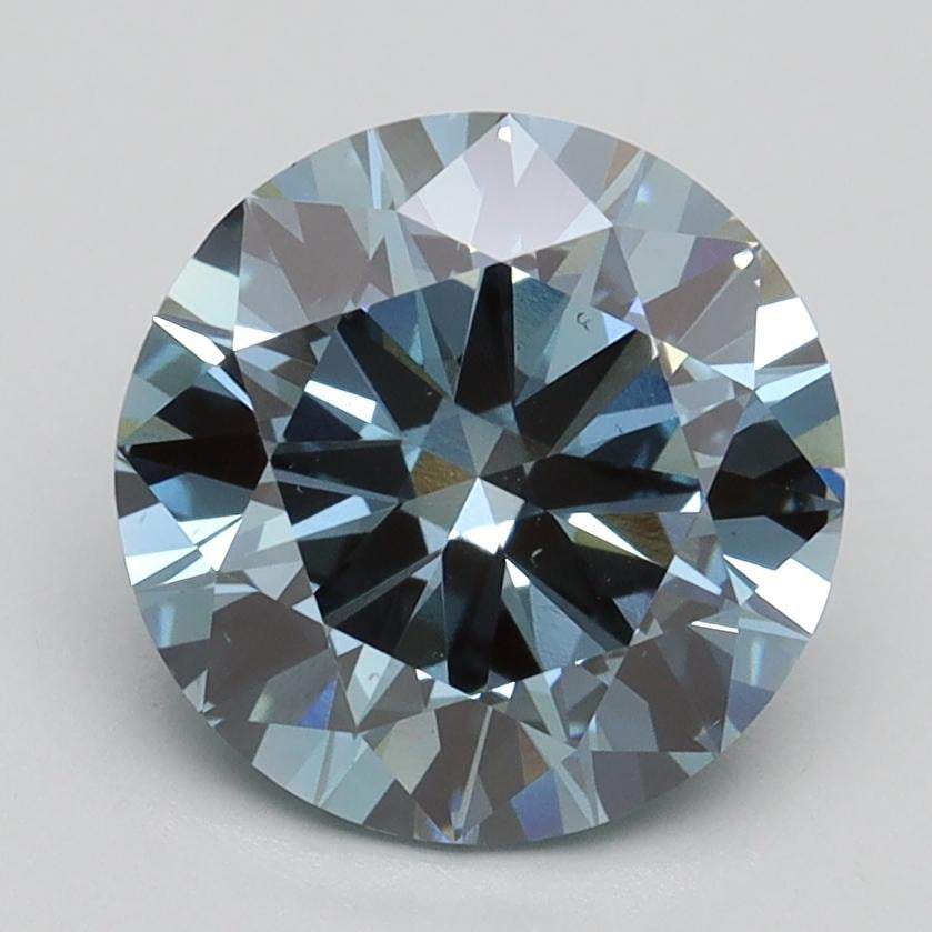 2.40 Ct. Fancy Intense Blue Round Lab Grown Diamond