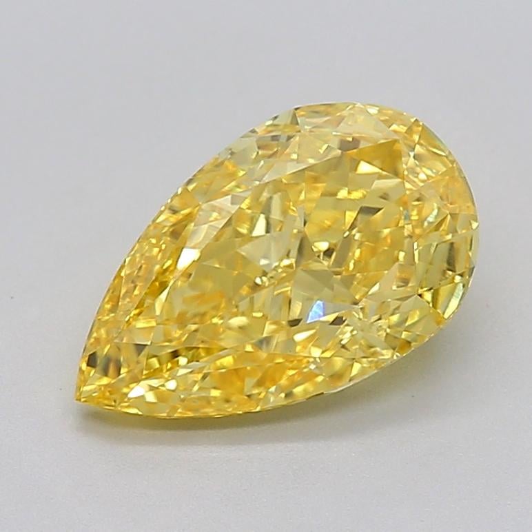 3.15 Ct. Fancy Vivid  Yellow Pear Lab Grown Diamond