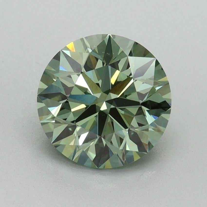 1.83 Ct. Fancy Vivid Green Round Lab Grown Diamond