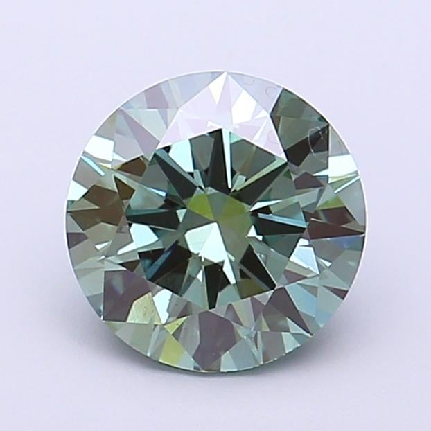 1.51 Ct. Fancy Vivid  Green Round Lab Grown Diamond