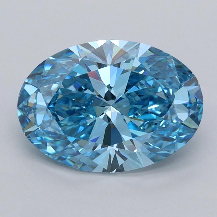 2.04 Ct. Fancy Vivid  Blue Oval Lab Grown Diamond