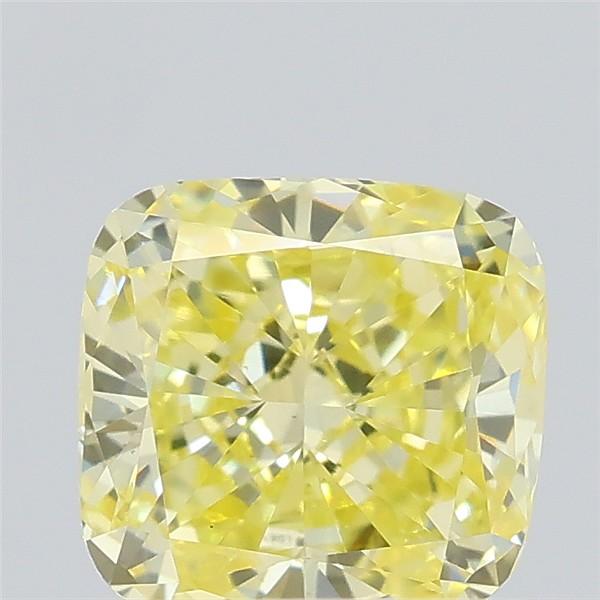 0.49 Ct. Fancy Intense Yellow Cushion Lab Grown Diamond