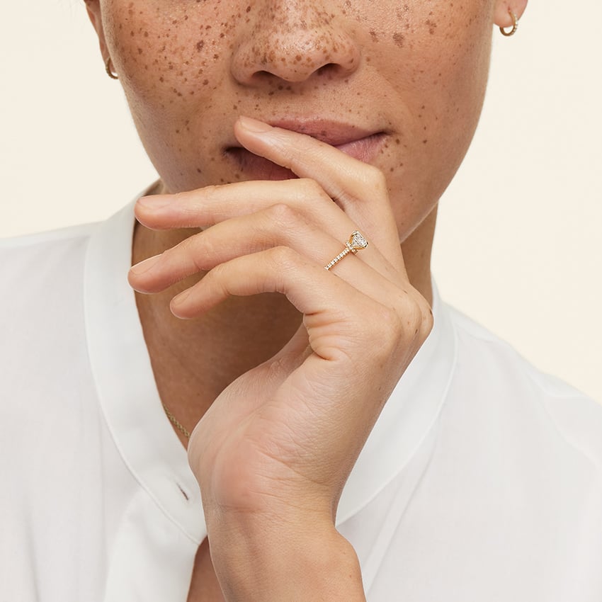 18K Yellow Gold Demi Half Coverage Diamond Ring (1/5 ct. tw.), large additional view 2