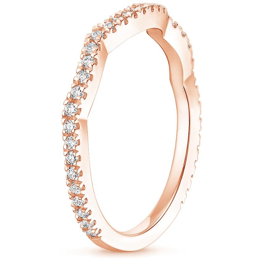 14K Rose Gold Petite Twisted Vine Contoured Diamond Ring (1/5 ct. tw.), large side view