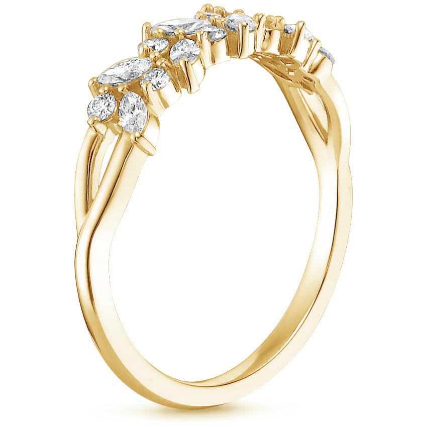 18K Yellow Gold Jardiniere Diamond Ring, large side view