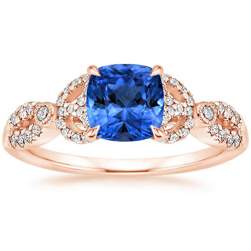 Sapphire Ribbon Diamond Ring (1/4 ct. tw.) in 14K Rose Gold