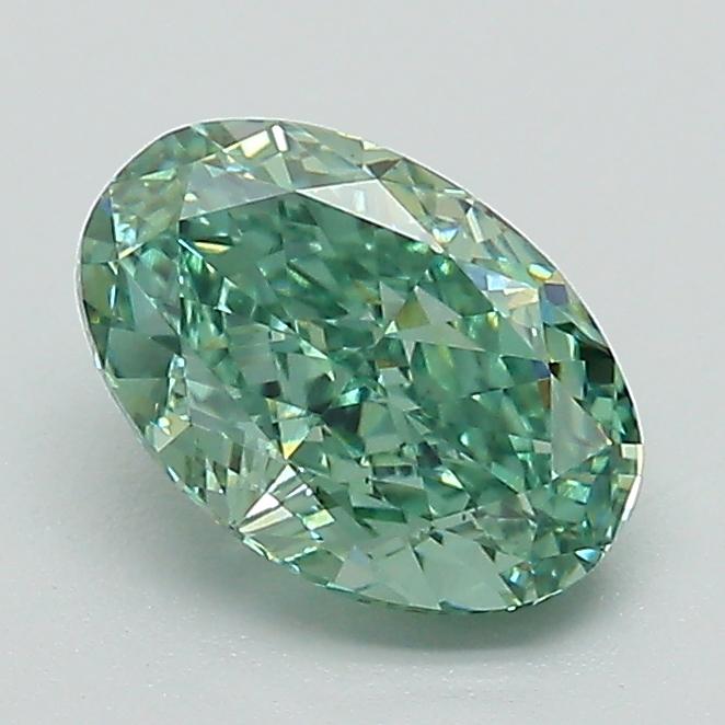 1.22 Ct. Fancy Vivid Green Oval Lab Grown Diamond