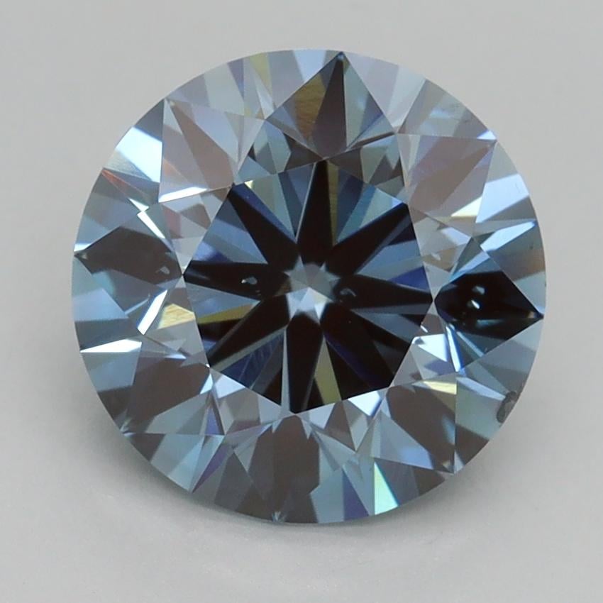 3.01 Ct. Fancy Intense Blue Round Lab Grown Diamond