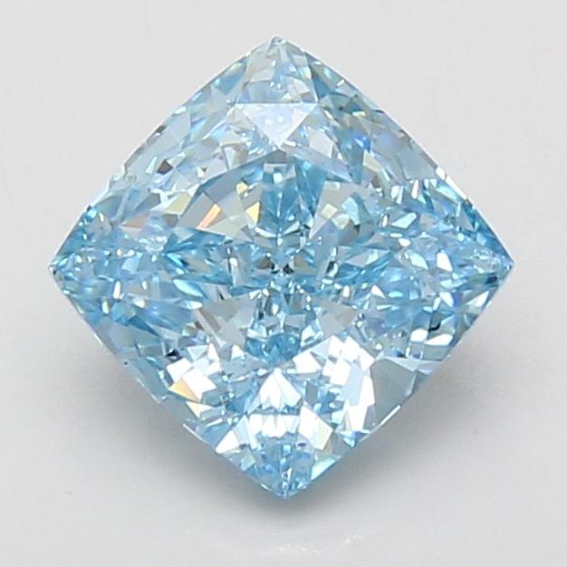 2.05 Ct. Fancy Vivid Blue Cushion Lab Grown Diamond