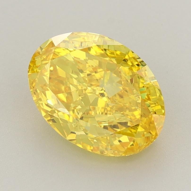 2.04 Ct. Fancy Vivid  Yellow Oval Lab Grown Diamond
