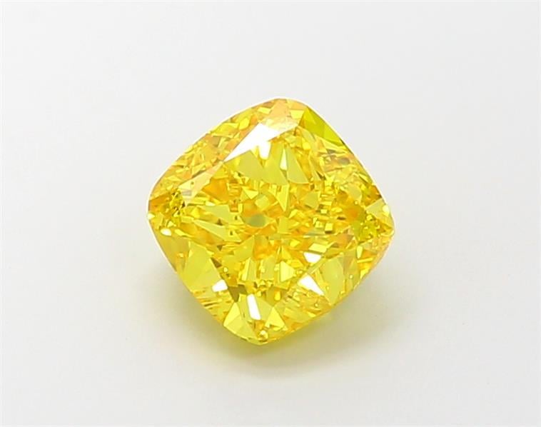 1.93 Ct. Fancy Vivid Yellow Cushion Lab Grown Diamond