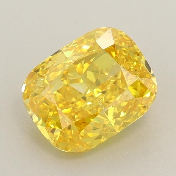 1.10 Ct. Fancy Vivid Yellow Cushion Lab Grown Diamond