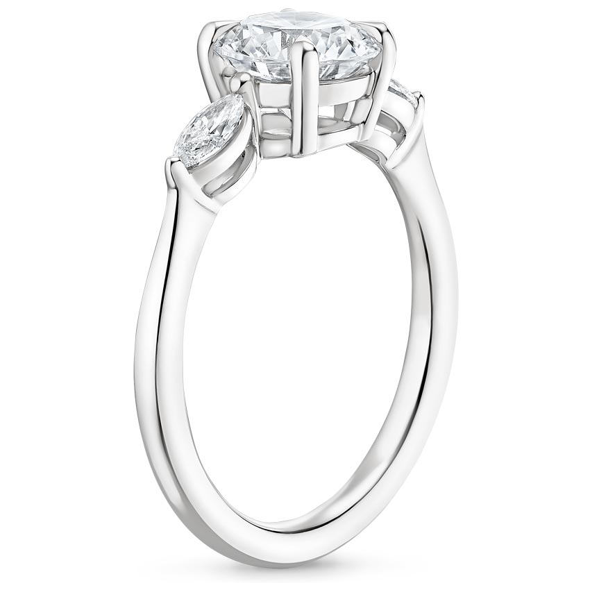 Platinum Sona Diamond Ring (1/3 ct. tw.), large side view