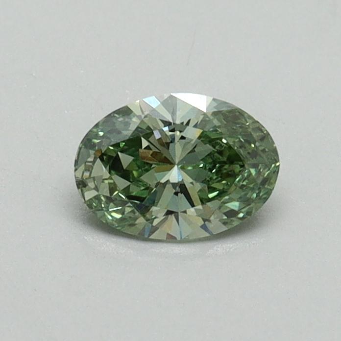 0.34 Ct. Fancy Vivid Green Oval Lab Grown Diamond