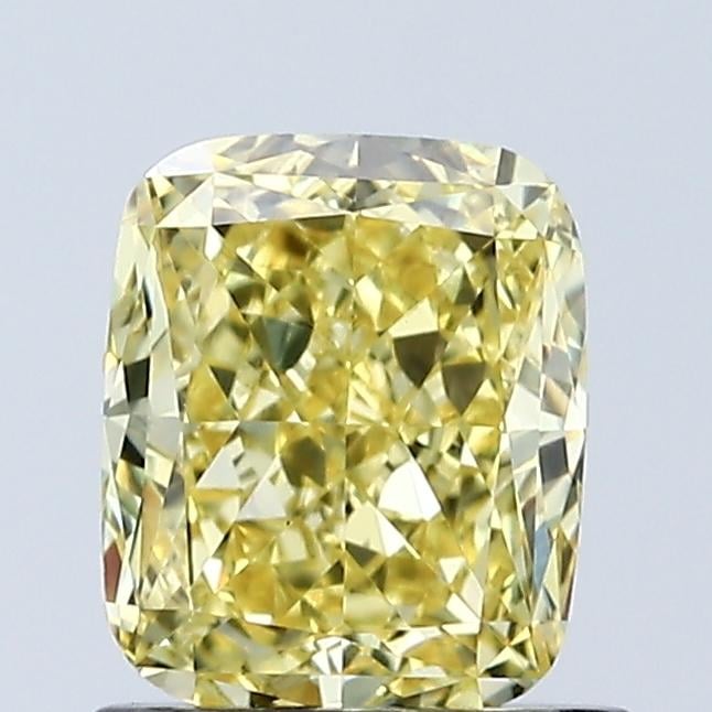 1.04 Ct. Fancy Vivid Yellow Cushion Lab Grown Diamond