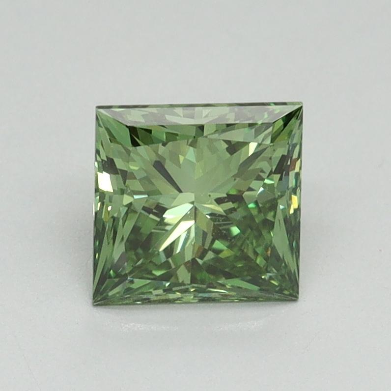 1.11 Ct. Fancy Vivid Green Princess Lab Grown Diamond