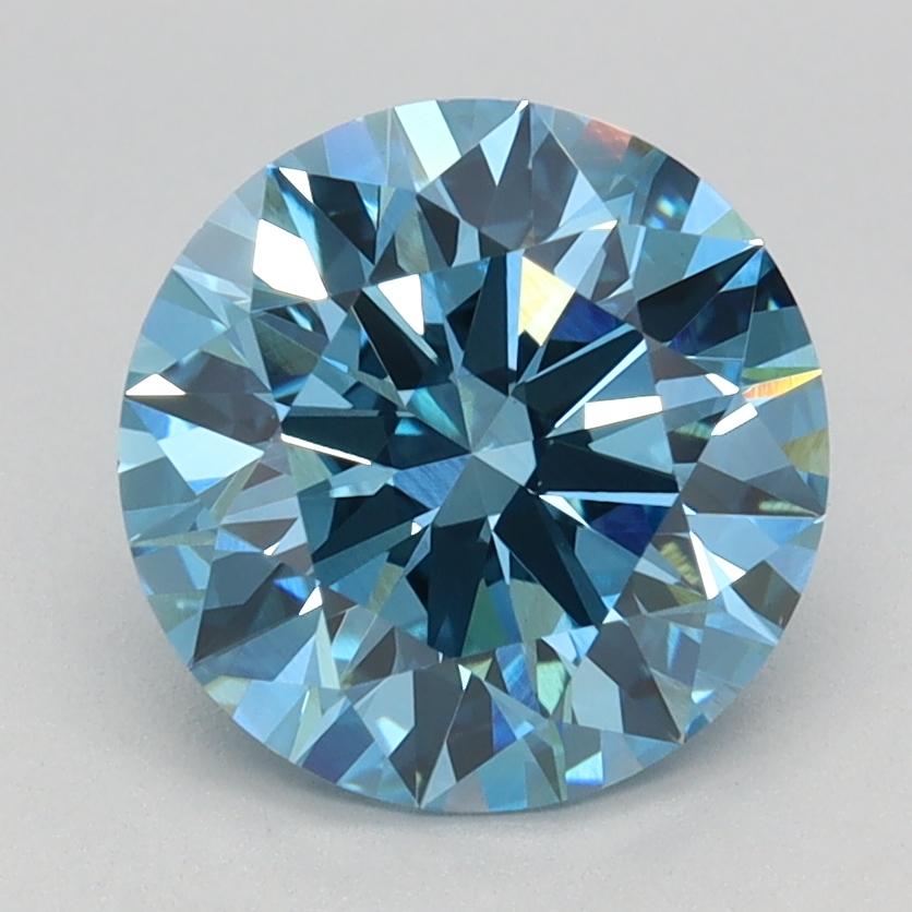 2.07 Ct. Fancy Vivid Blue Round Lab Grown Diamond