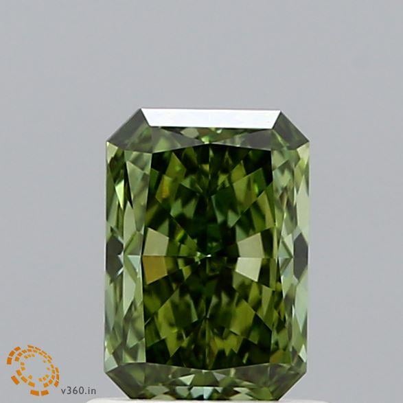 0.84 Ct. Fancy Vivid Green Radiant Lab Grown Diamond