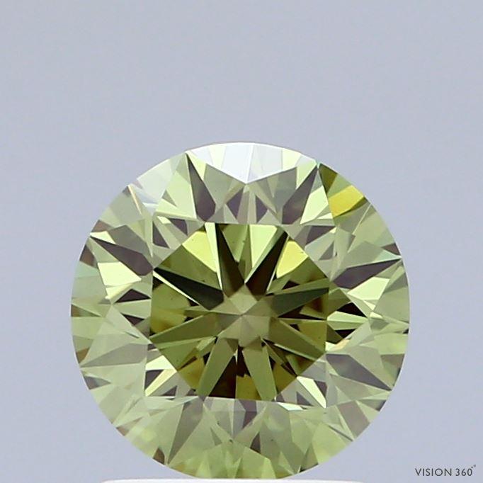 1.51 Ct. Fancy Vivid Green Round Lab Grown Diamond