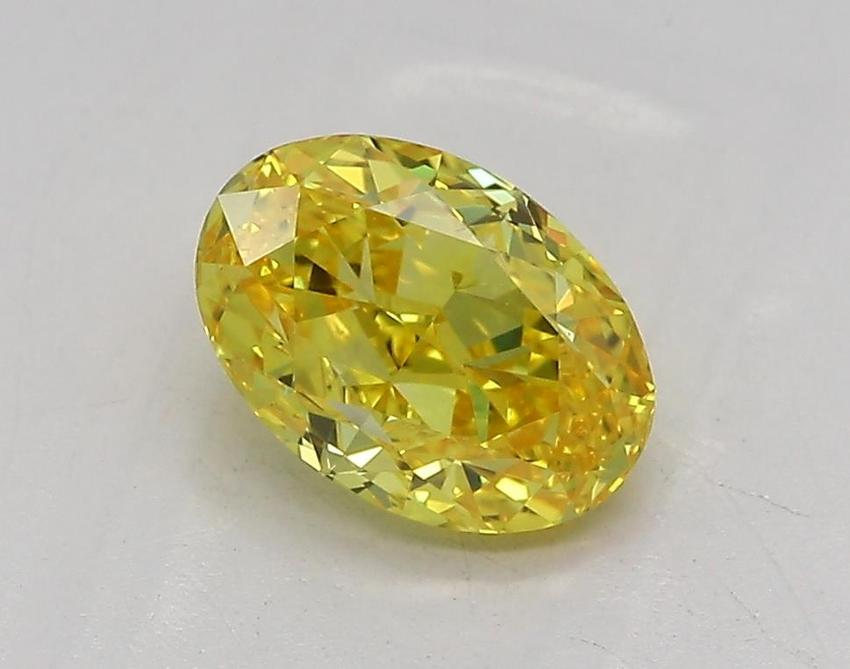1.05 Ct. Fancy Vivid  Yellow Oval Lab Grown Diamond