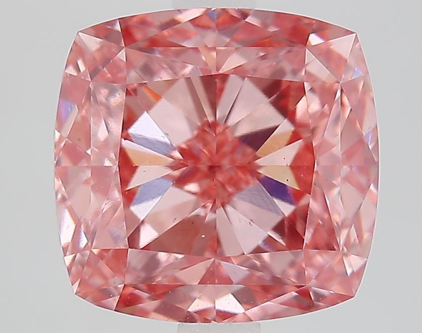 4.18 Ct. Fancy Vivid Pink Cushion Lab Grown Diamond